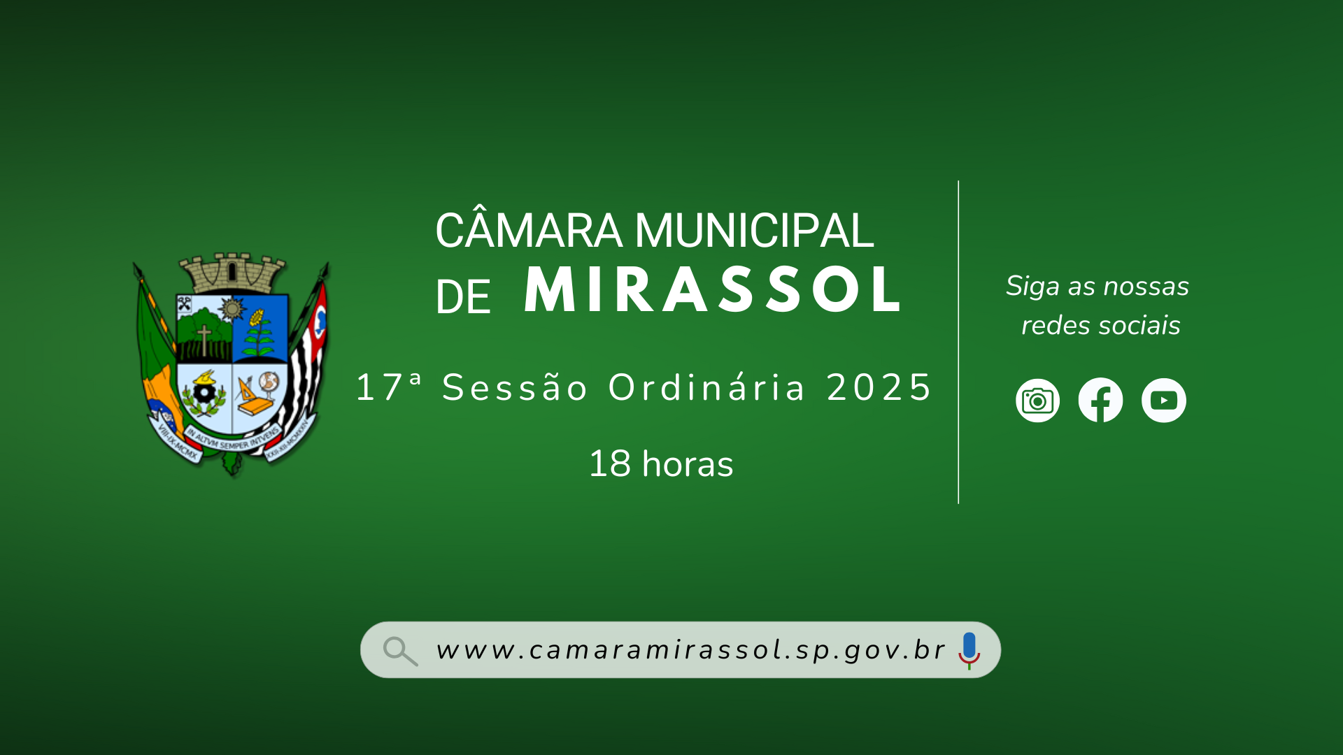Pauta da 17ª Sessão Ordinária 2025 está disponível